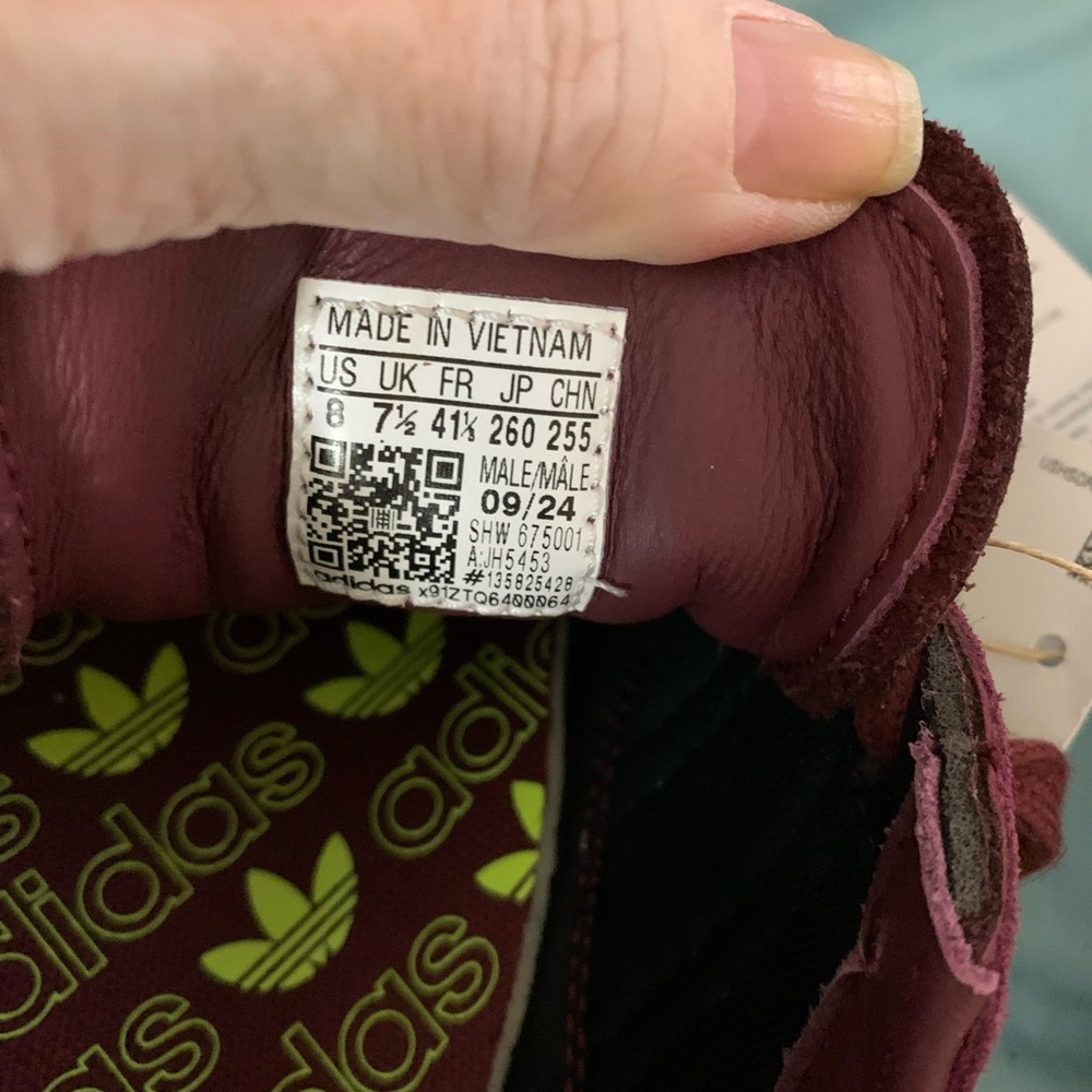 Adidas Maroon and Neon Yellow Spezial sneakers NWT - Picture 5 of 6